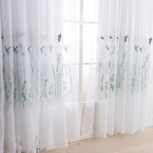 Pastoral Sheer Curtain Tulle Window Curtain Valance for Bedroom 1 Panel Lavender Tulip Pattern Tulle Curtain for Living Room 2024 - buy cheap