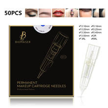 50PCS BIOMASER Tattoo Needles Disposable Permanent Makeup Cartridge Needle For Machine Eyebrow Tattoo Lip With 1R,2R,3R,5R 2024 - buy cheap