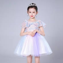 Elegant Summer 2021 New Little Girl Puffy Dresses For Girls Princess Dresses Children's Costumes Seven-color Flower Kids Clothes 2024 - buy cheap