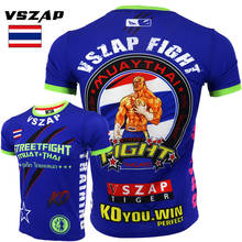 VSZAP MMA Muay шорты для тайского бокса Muay Thai Muscle Мужская Спортивная Футболка тренировочный костюм дышащая одежда MMA рубашка одежда для бокса 2024 - купить недорого
