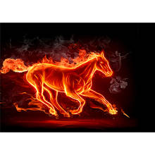 Running flame horse animal DIY Diamond painting runnig fire horse Diamond Embroidery corss stitch  Rhinestone Mosaic Painting 2024 - buy cheap