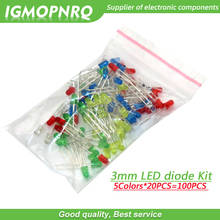 5Colors*20PCS=100PCS 3mm LED diode Light Assorted Kit White Yellow Red Green Blue each 20pcs Component package 2024 - buy cheap