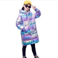 2020 Autumn Winter Hooded Children Down Jackets For Girls Shiny Color Warm Kids Down Long Coats For Boys 2-13Y Outerwear Clothes 2024 - buy cheap