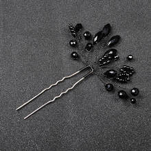 4PCS Black Color Crystal Hair Pins Handmade Women Hair Decoration Wedding Bridal Hair Jewelry Accessories 2024 - buy cheap
