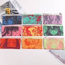 10Pcs/lot Anime Demon Slayer: Kimetsu no Yaiba Linen Pencil Bag Students Storage Bag Stationery Box School Supplies Gift 2024 - buy cheap