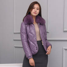 AYUSNUE 2020 Women's Fur Coat Female Sheepskin Coat Winter Jacket Women Fox Fur Collar Down Jacket Real Leather Jackets MY4239 2024 - buy cheap