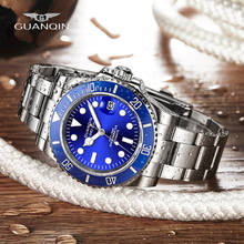 2021 GUANQIN 40mm Men's Watches Luxury Automatic Mechanical Wrist Watch Men Stainless Steel 100M Waterproof Relogio Masculino 2024 - buy cheap