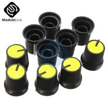 20pcs 0.6cm 6mm Knob Black Yellow Face Plastic For Rotary Taper Potentiometer Hole Volume Control Controller CAPS For WH148 2024 - buy cheap