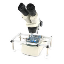 Промышленный стерео бинокулярный микроскоп 20X-40X 20X 40X, окуляр для микроскопа, нижняя светодиодная подсветка + держатель печатной платы, пайка для ремонта телефонов 2024 - купить недорого