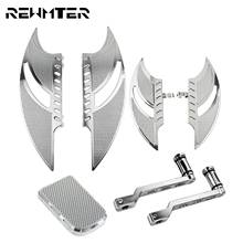 Chrome Driver Passenger Floorboard Front Rear Footpegs Heel Toe Shift Levers Shifter Peg Brake Pedal Pad For Harley Touring Dyna 2024 - buy cheap