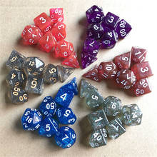 High Quality 7pcs / set Resin Glitter Powder Multi Sides Dice D4 - D20 TRPG Board Game for Playing Games 2024 - buy cheap