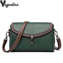 Women Fashion Solid Color Shoulder Handbags Female Simple PU Leather Messenger Bag Large Capacity Pure Flap Crossbody Bags Purse 2024 - buy cheap