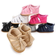 Zapatos de moda de verano para bebé, niño y niña, zapatos de PU con borla, bolsa para pies, suela de goma, fondo suave 2024 - compra barato