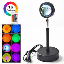 changeable Remote Control RGB Sunset Projection Lamp Rainbow Atmosphere Led Light For Home Bedroom Background Wall Decoration 2024 - buy cheap