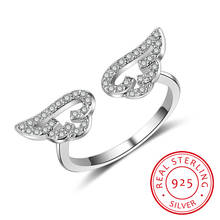 Lovers Angel wings Ring 925 sterling Silver AAAAA Zirconia Engagement Wedding Band Rings For Women Party Jewelry Gift 2024 - buy cheap