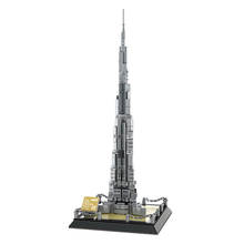 Wange всемирно известная архитектурная серия 4222 580 шт Burj Khalifa Tower of Dubai наборы строительные блоки кирпичи вечерние сувениры 2024 - купить недорого