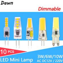 10pcs LED G4 Lamp Bulb AC DC 12V 220V Dimmable cob led G9 3W 6W 9w COB LED Lighting replace Halogen Spotlight Chandelier 2024 - buy cheap