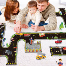 Детский автомобильный городской дорожный Дорожный Коврик с картой для игр, напольный гибкий автомобильный коврик для дорожек, сделай сам, детский игровой набор-головоломка, развивающие игрушки, детский подарок 2024 - купить недорого