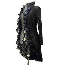 80% HOT SALES！！！Vintage Women Medieval Steampunk Stand Collar Coat Lace Up Cardigan Jacket Dress 2024 - buy cheap