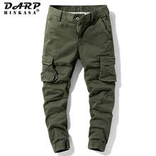Darphinkasa 2020 novos homens jogger calças de carga casual solto tático militar calças masculinas tamanho grande cor sólida moletom 2024 - compre barato