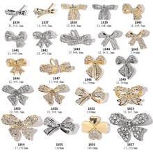 Misscheering Zircon Bow Nail Art Accessories for Decoration 2021 Fashion Metal Stickers for Nails Manicure 2024 - buy cheap