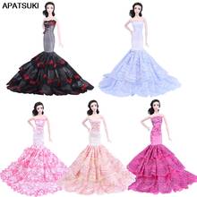 Lace Mermaid Dress for Barbie Doll Clothes Fishtail Formal Evening Party Gown Outfits for 1/6 Dolls DIY Dollhouse Accessories 2024 - buy cheap