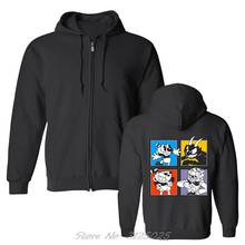 Cuphead Characters Men's Hoodies Clothing Streetwear Spring Autumn Fleece Zipper Sweatshirt Coat 2024 - buy cheap