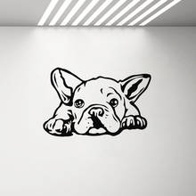Calcomanía de vinilo de Bulldog para pared, decoración para sala de estar, pegatinas de Arte de cachorro, pared, ventana, tatuaje, aseo de perro, póster de decoración para salón 3156 2024 - compra barato