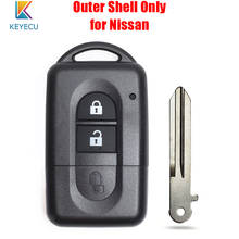 KEYECU Replacement Flip Folding Remote Car Key Shell Case Cover 2 Buttons for Nissan Micra Xtrail Qashqai Note Tiida Pathfinder 2024 - buy cheap