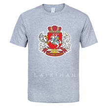 Camiseta de manga corta de algodón con estampado de escudo de armas, camiseta divertida de alta calidad 2024 - compra barato