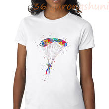 tops Watercolor extreme sports graphic t shirts tees gymnastics print tshirt goth t shirt women aesthetic clothes streetwear 2024 - buy cheap