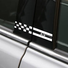 2PCS/Set Car B Pillar Decal Auto Decoration Sports Stickers For Audi A3 8P 8V 8L Captivating Vinyl Film Stickers Car Accessories 2024 - buy cheap