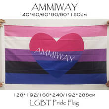 Ammiway bandeiras combinadas para homens e mulheres, bandeira do arco-íris colorida lgbt tamanho único ou duplo 2024 - compre barato