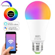 WiFi Smart Light Bulb 15W RGB Lamp E27 B22 Dimmable Smart Bulb Voice Control Magic Lamp AC110V 220V Work with Amazon/Google Home 2024 - buy cheap