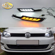 For Vw Volkswagen Golf 7 2013 2014 2015 2016 LED Daytime Running Lights Yellow Turning Signal Lights bumper fog lamp 2024 - buy cheap