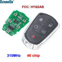 Llave remota inteligente de 4 + 1/5 botones, mando a distancia de 315MHz, 46 chips para Cadillac SRX/ATS/XTS/XTS-L/CTS/XT5 Escalade ESV FCC: HYQ2AB 2024 - compra barato