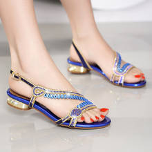 British style women vogue summer shoes rhinestone elegant sandals middle heels sandale femme sandalias mujer ladies party dress 2024 - buy cheap