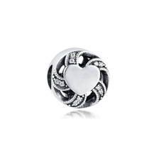 Charms fits for Bracelets Necklaces 100% 925 Sterling Silver Jewelry Ribbon Heart Beads Free Shipping 2024 - buy cheap