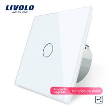 Livolo EU Standard Touch Switch ,1 Gang 2 Way Control , White Crystal Glass Panel for Touch Screen Wall Light , C701S-11 2024 - buy cheap