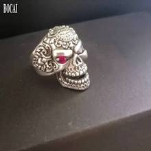 925 pure silver zircon skull ring for Man Thai silver handmade vintage orangutan domineering big ring S925 silver man's rings 2024 - buy cheap