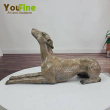 Estatueta de bronze para decoração de cachorro, estatueta de bronze grande estátua de cachorro de arte moderna para decoração de jardim interno e escritório em casa 2024 - compre barato