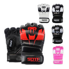 PU Leather Half Finger Boxing Fight Gloves MMA Muay Thai Glove for Adults Man Woman Karate Sanda Kick BoxeoTraining Accessories 2024 - buy cheap