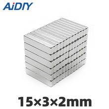 10/50Pcs 15x3x2mm Neodymium Magnets N35 Block Square Strong Permanent Small Super Powerful Rare Earth Magnet 15 * 3 *2mm 2024 - buy cheap
