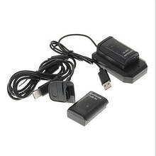 Bateria recarregável dupla + pacote de cabos carregadores usb para controle sem fio xbox 360 2024 - compre barato