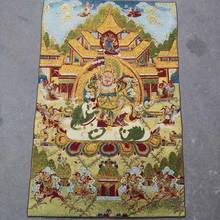 Thangka-Bordado de seda de budismo tibetano, 35 ", brocado de Nepal, escucha más Buda, rey de los cuatro cielos, Thangkas 2024 - compra barato