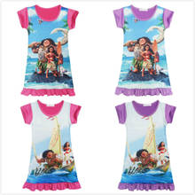 Летние Детские платья для девочек, платье Vaiana Maui для девочек, одежда с мультяшным принтом Моаны, детское платье принцессы, детские костюмы 2024 - купить недорого