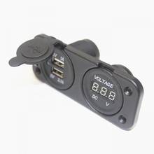 Cargador USB y voltímetro de 12V-24V para coche, barco, Tractor, fuente de alimentación, probador de voltaje, protección inversa 2024 - compra barato