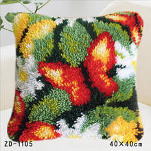 Diy Latch Hook Rug Kits Embroidery Pillow Knitting Embroidery Cushion Kits Handwerken Knooppakket Animals Crochet Butterflies 2024 - buy cheap
