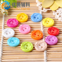 100pcs 13mm Multi Mixed Plastic Round 2 Holes Flower Buttons DIY Handmade Crafts Sewing Accessories 2024 - buy cheap