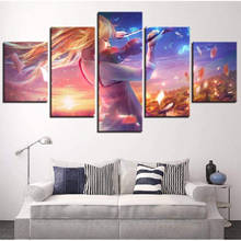 Arte de pared de 5 piezas en lienzo, imágenes de Anime Manga, figura de chica violín, carteles e impresiones, decoración de pared del dormitorio del hogar, pinturas 2024 - compra barato